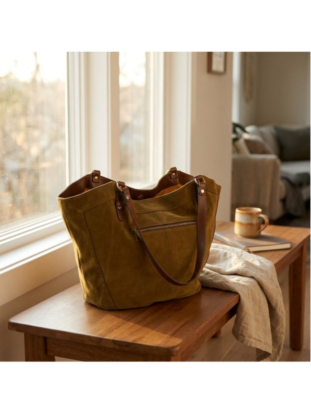 Patricia Liliane Tote - Suede Golden Brown - Picture 7 of 7